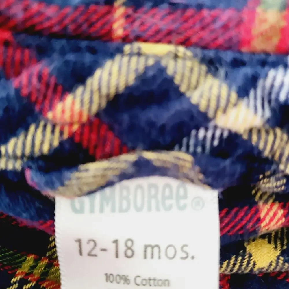 Gymboree 12/18M plaid flannel shirt